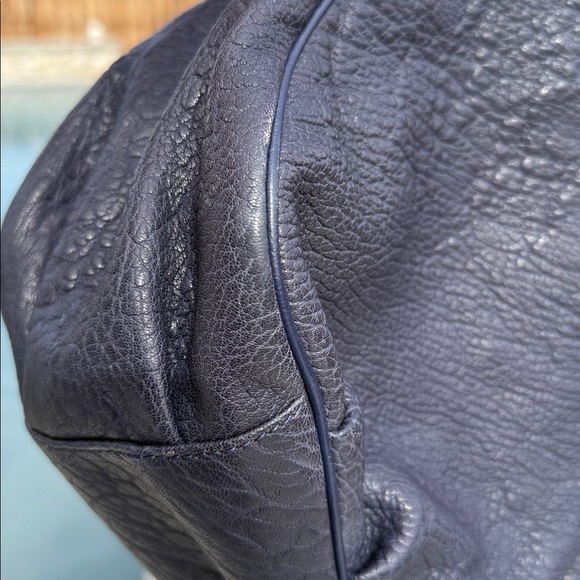 Fendi Navy Gold Mia large textured Leather Women's Bag - Picture 9 of 16